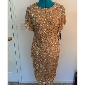 Adrianna Pappell Beaded Sequin Sheath Dress
